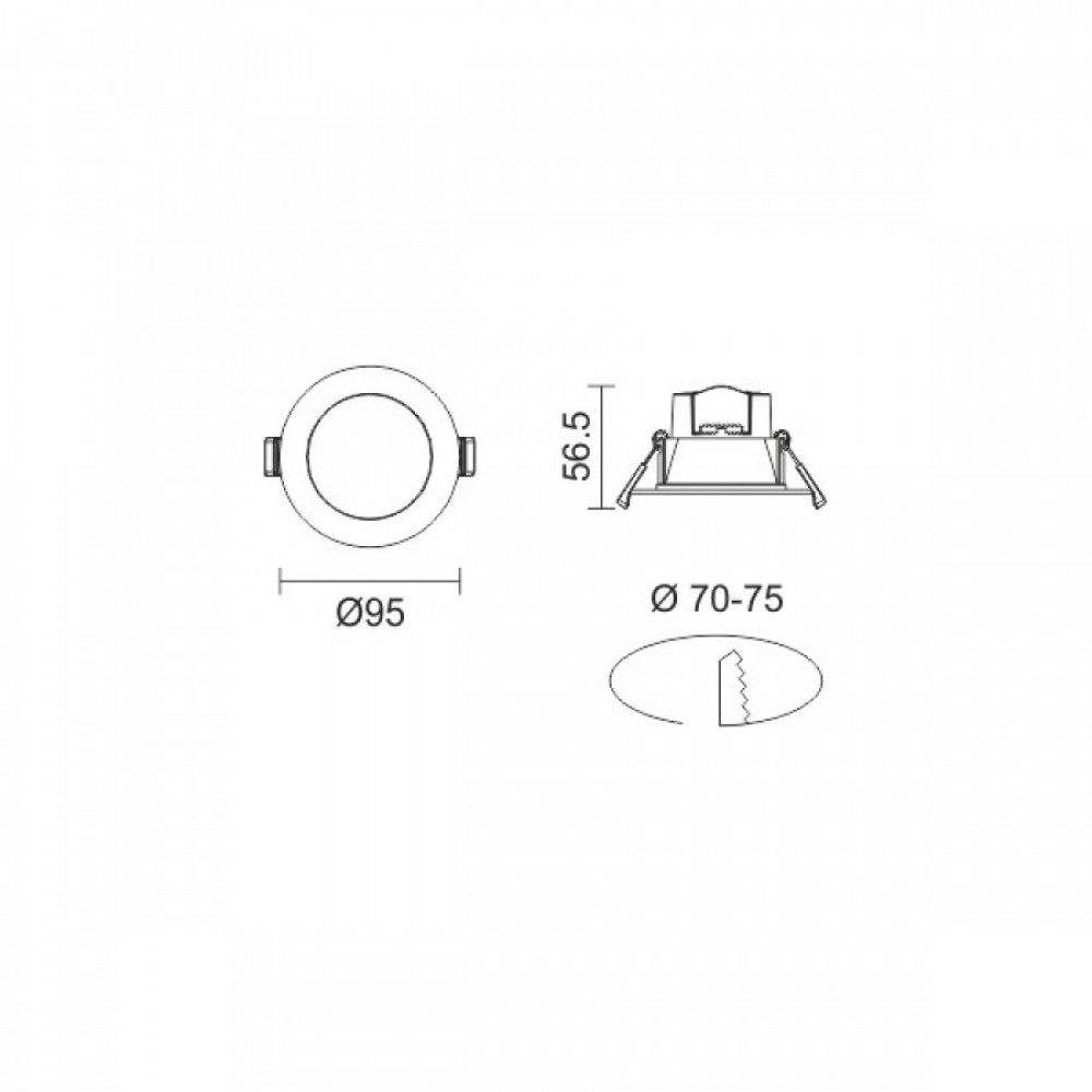 Στρογγυλό LED Panel Χωνευτό Smart 7W CCT-RGB IP44 - Spotlight