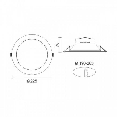 Στρογγυλό LED Panel Χωνευτό Smart 24W CCT IP44 - Spotlight