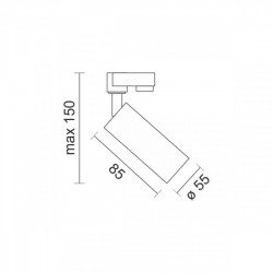 Φωτιστικό Ράγας Τριφασικό Σποτ Λευκό 1xGU10 max 10W Spotlight