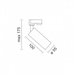 Φωτιστικό Ράγας Τριφασικό Σποτ Μαύρο 1xGU10 max 10W Spotlight