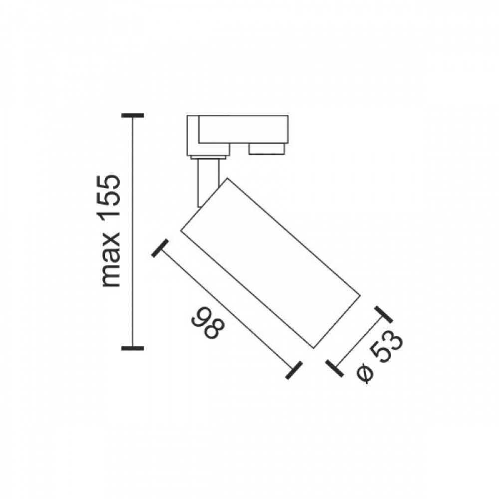 Φωτιστικό Ράγας Τριφασικό Σποτ Μαύρο 1xGU10 max 10W Spotlight