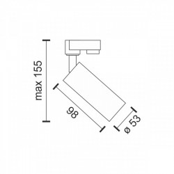 Φωτιστικό Ράγας Τριφασικό Σποτ Μαύρο 1xGU10 max 10W Spotlight