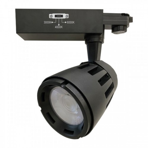 ΣΠΟΤ ΡΑΓΑΣ 3 ΦΑΣΕΙΣ LED CCT 20W 3000K | 4000K | 6000K ΜΑΥΡΟ Spotlight