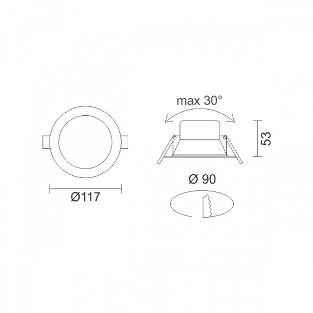 ΧΩΝΕΥΤΟ LED ΟΡΟΦΗΣ CCT ΠΕΡΙΣΤΡΕΦΟΜΕΝΟ 12W 3000K | 4000K | 6000K Στρογγυλό SpotLight