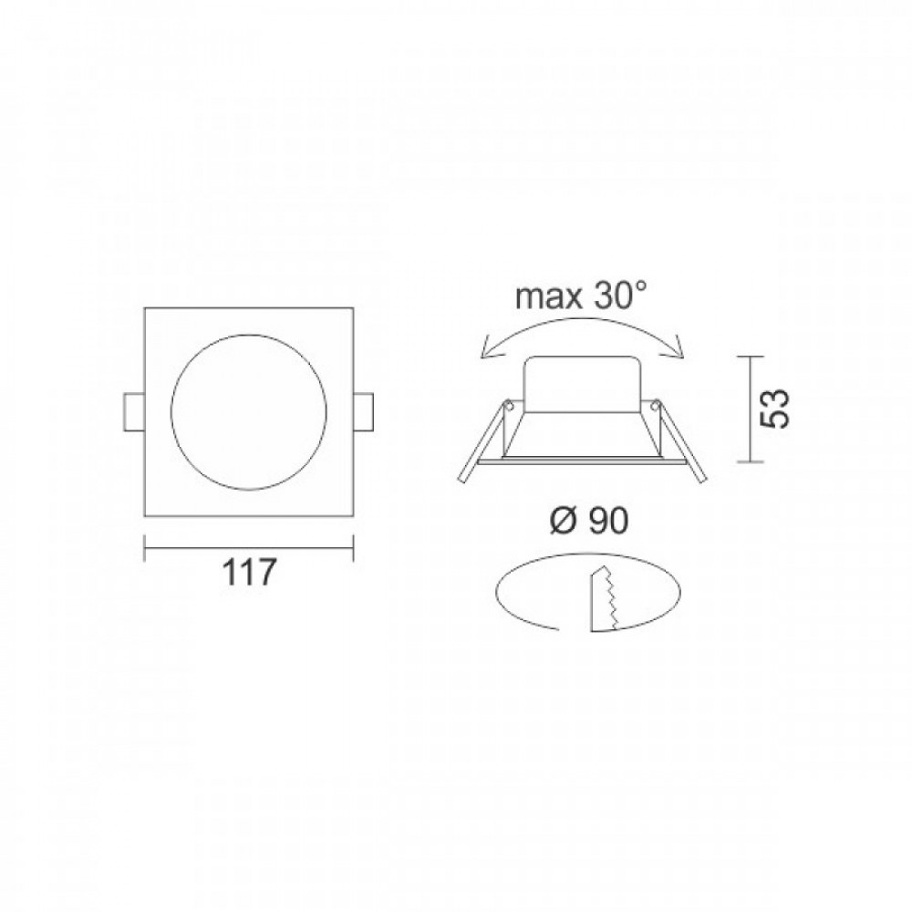 ΧΩΝΕΥΤΟ LED ΟΡΟΦΗΣ CCT ΠΕΡΙΣΤΡΕΦΟΜΕΝΟ 12W 3000K | 4000K | 6000K Τετράγωνο SpotLight