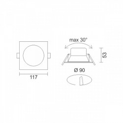 ΧΩΝΕΥΤΟ LED ΟΡΟΦΗΣ CCT ΠΕΡΙΣΤΡΕΦΟΜΕΝΟ 12W 3000K | 4000K | 6000K Τετράγωνο SpotLight