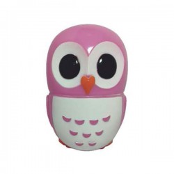 LED Φωτιστικό Νυκτός Κουκουβάγια Ροζ 1W Spotlight