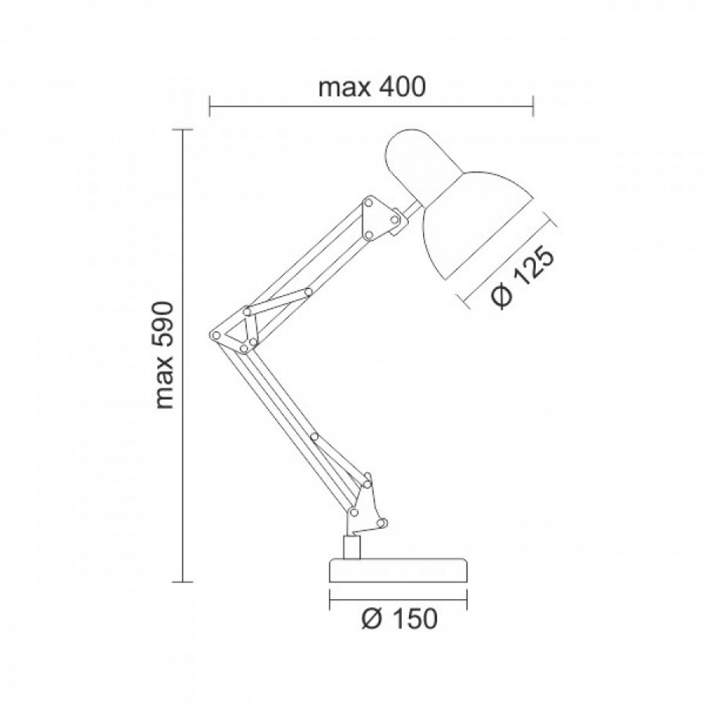 Φωτιστικό Γραφείου Σε Λευκό Χρώμα Με Ρυθμιζόμενο Βραχίωνα 1x E27 LED 20W max Spotlight