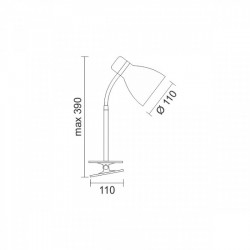 Φωτιστικό Γραφείου Με Κλιπ Λευκό 1x E27 LED 20W max Spotlight