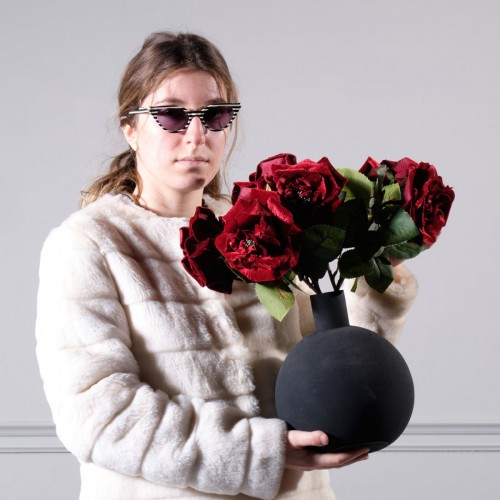  Τεχνητό Κλωνάρι Τριαντάφυλλο Βελούδο Κόκκινο 45 εκ.