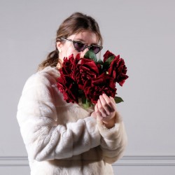  Τεχνητό Κλωνάρι Τριαντάφυλλο Βελούδο Κόκκινο 45 εκ.