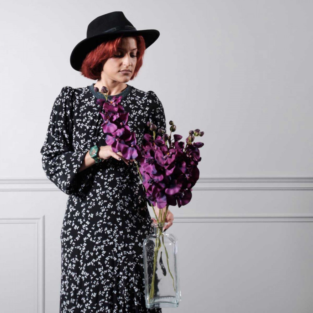 Τεχνητό Κλωνάρι Ορχιδέα Μωβ 68 εκ.