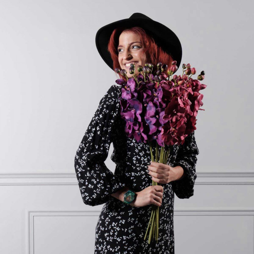 Τεχνητό Κλωνάρι Ορχιδέα Μωβ 68 εκ.