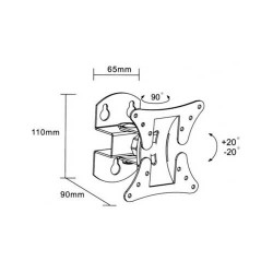 Βάση TV13-27'' ΣΠΑΣΤΗ ΜΟΝΗ Περιστρεφόμενη 30° LCD501(401) ΑΣΗΜΙ LLC - Top Electronics