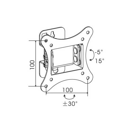 Βάση TV 10-24'' Σπαστή Μονή Περιστρεφόμενη 60° WLB-011 Ασημί EOL LCT
