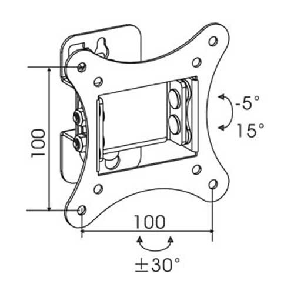 Βάση TV 10-24'' Σπαστή Μονή Περιστρεφόμενη 60° WLB-011 EOL LCT - Top Electronics