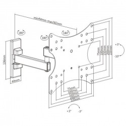 Βάση TV23-42'' Σπαστή Διπλή Με Περιστροφή 180° KLA26-222 LLC - Top Electronics