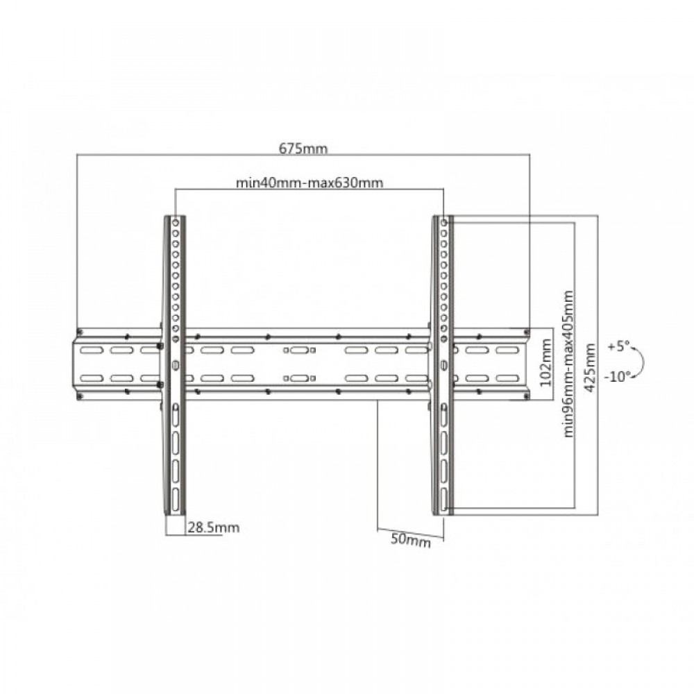 Βάση TV37-70'' Κλίση +5-10° KL25-46T LLC - Top Electronics