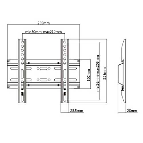 Βάση TV23-42'' ΣΤΑΘΕΡΗ 35kg KL25-22F LLC - Top Electronics