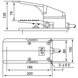 Ποδοδιακόπτης Μεταλλικός 15A SFMP-1 (CFS-302) CNTD - Top Electronic