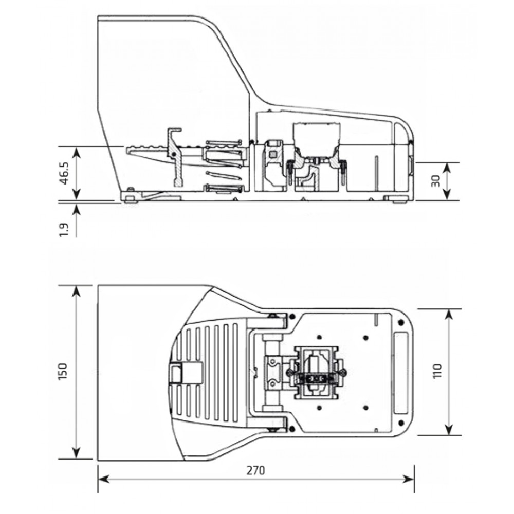 Ποδοδιακόπτης Θερμοπλαστικός 2 Ταχυτήτων Με Ασφάλεια 16A IP7015 GIOVENZANA - Top Electronic