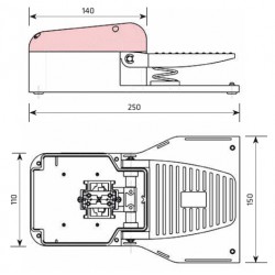 Ποδοδιακόπτης Θερμοπλαστικός Μονός 16A IP70061 GIOVENZANA - Top Electronic