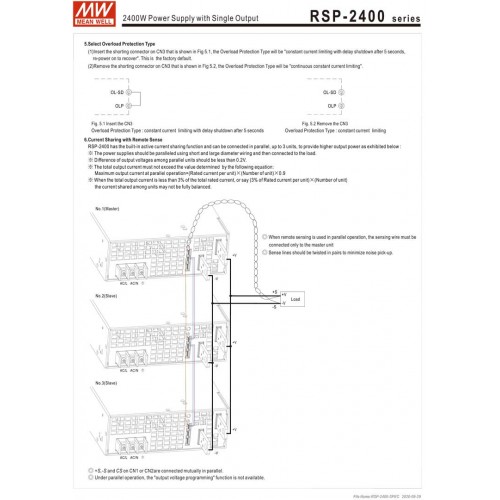 ΤΡΟΦΟΔΟΤΙΚΟ 2400W/48V/50A PFC PARALLEL RSP2400-48 MEAN WELL