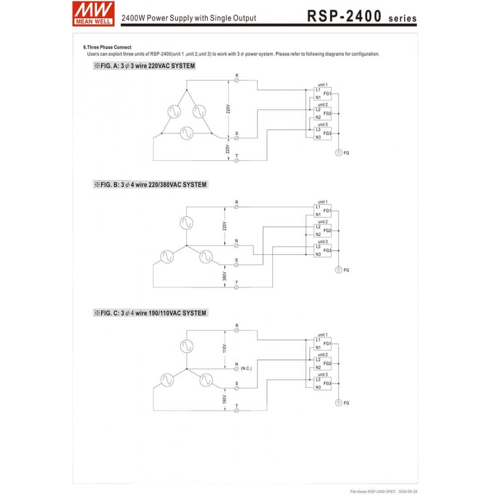 ΤΡΟΦΟΔΟΤΙΚΟ 2400W/24V/100A PFC PARALLEL RSP2400-24 MEAN WELL