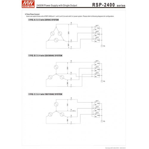 ΤΡΟΦΟΔΟΤΙΚΟ 2400W/48V/50A PFC PARALLEL RSP2400-48 MEAN WELL