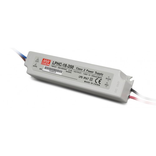 Αδιάβροχο Τροφοδοτικό LED 18W 6-48V 350mA IP67 LPHC18-350 - MEAN WELL