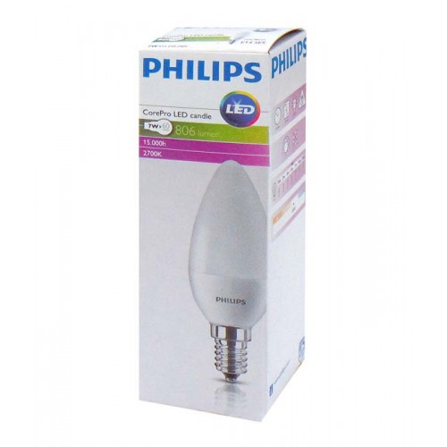 LED Λάμπα Κερί E14 7W 806LM ΟυδέτεροΛευκό 4000K  Philips