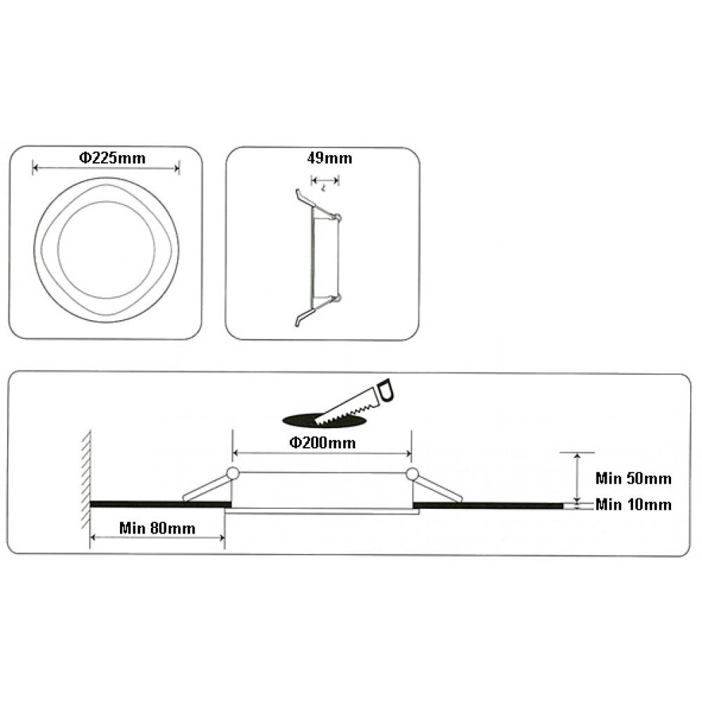 ΦΩΤΙΣΤΙΚΟ LED DOWNLIGHT ΧΩΝΕΥΤΟ ΣΤΡΟΓΓΥΛΟ Φ225 22W(20W) 2000LM 4000K PHILIPS