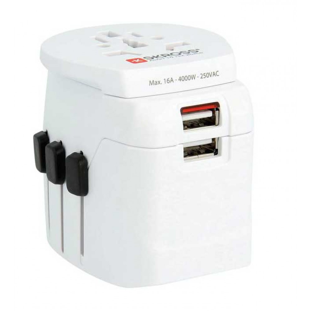 ADAPTOR UNIVERSAL Σε UNIVERSAL Πτυσσόμενο Αποσπώμενο 2 Τεμαχίων Mε USB - PRO Light USB – World SKROSS