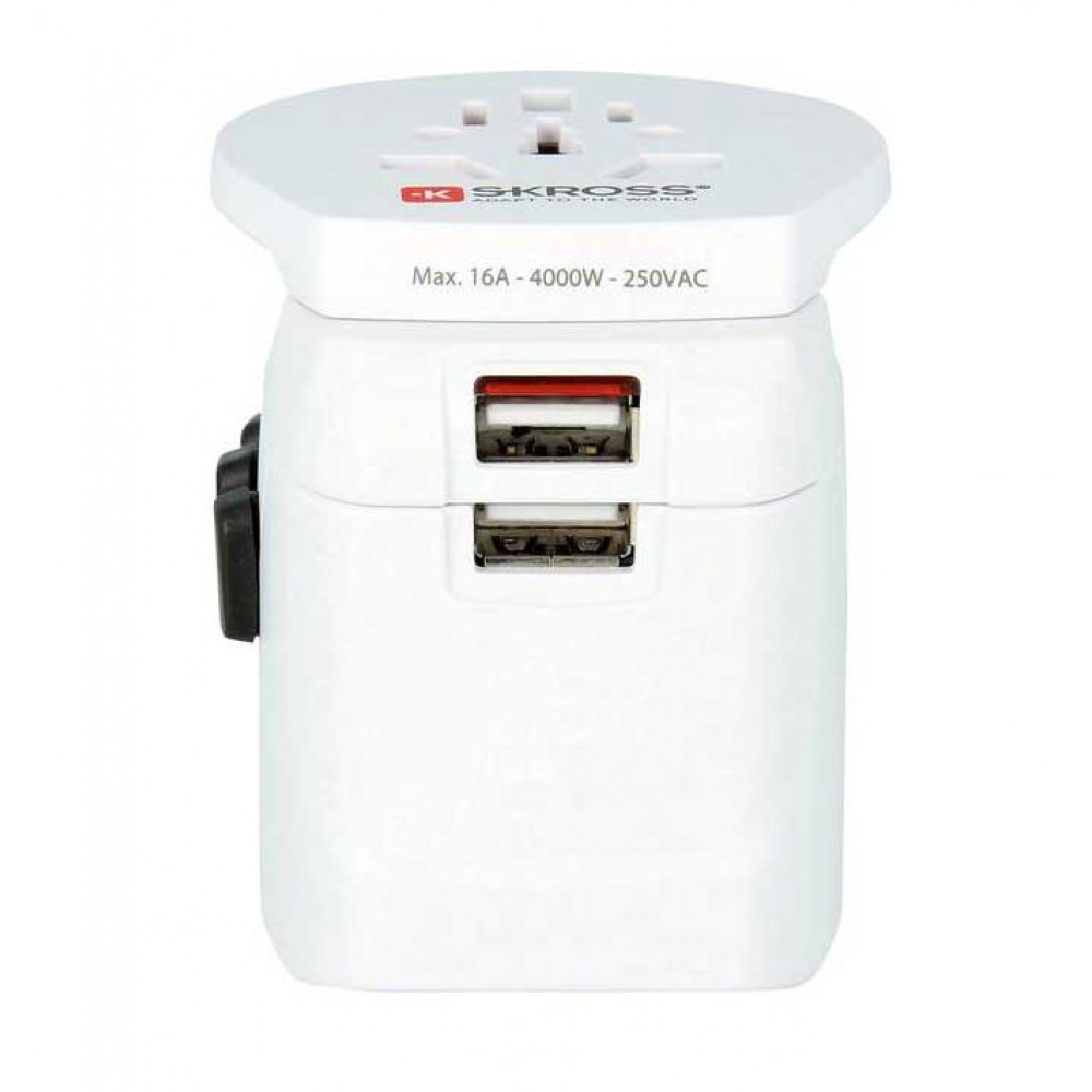 ADAPTOR UNIVERSAL Σε UNIVERSAL Πτυσσόμενο Αποσπώμενο 2 Τεμαχίων Mε USB - PRO Light USB – World SKROSS