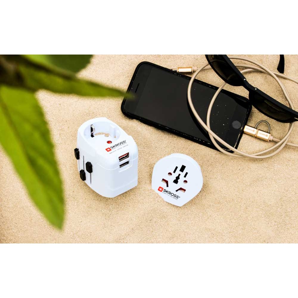 ADAPTOR UNIVERSAL Σε UNIVERSAL Πτυσσόμενο Αποσπώμενο 2 Τεμαχίων Mε USB - PRO Light USB – World SKROSS