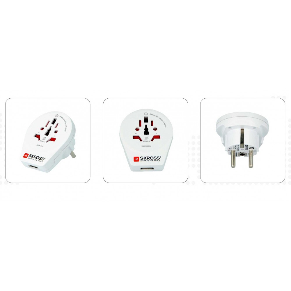 ADAPTOR Σούκο Σε UNIVERSAL Mε USB - World to Europe - SKROSS