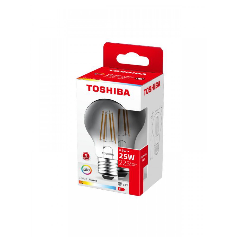 TOSHIBA LED FILAMENT SMOKY A60 E27 4.5W 1800K