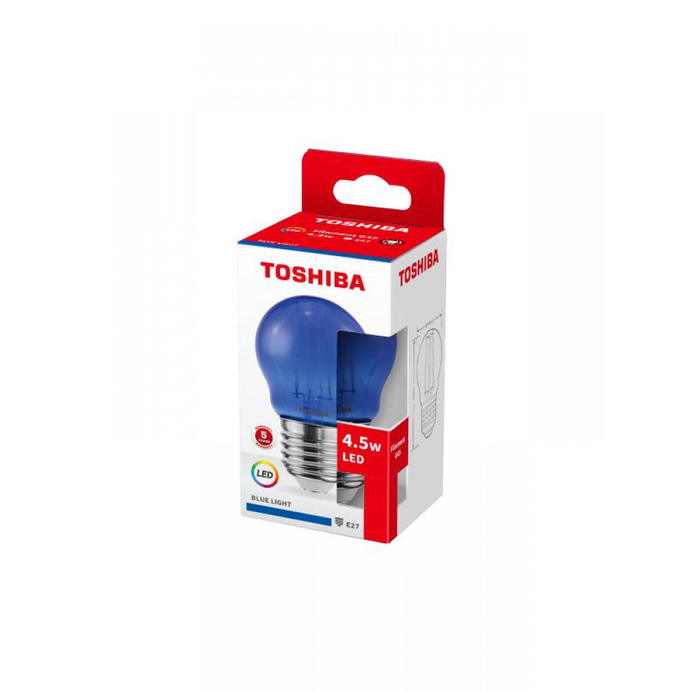 TOSHIBA LED FILAMENT COLOR BLUE G45 E27 4.5W