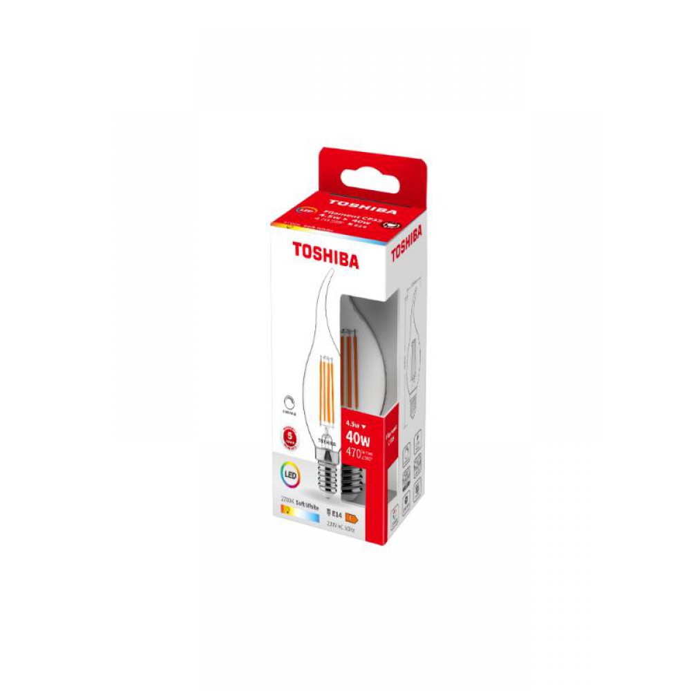 TOSHIBA LED FILAMENT CF35 E14 4.5W 2700K DIMMABLE