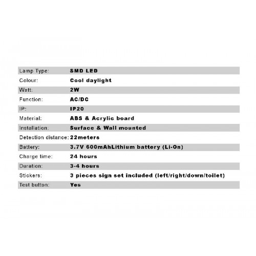 Επαναφορτιζόμενο Φωτιστικό διπλής όψης LED με Μπαταρία Λιθίου 2W - Universe