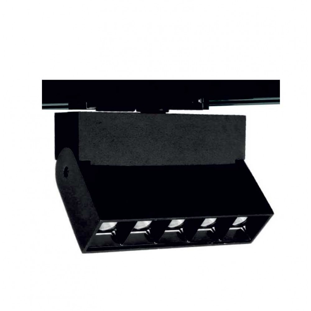 Cube series - Σποτ Ράγας 10W LED COB Με Τριφασικό Αντάπτορα Μαύρο - UNIVERSE