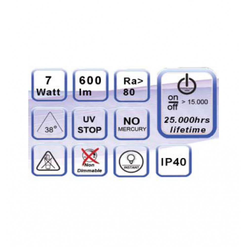 Χωνευτό φωτιστικό με LED κινητό CCT SWITCH 7W IP40 38° UNIVERSE