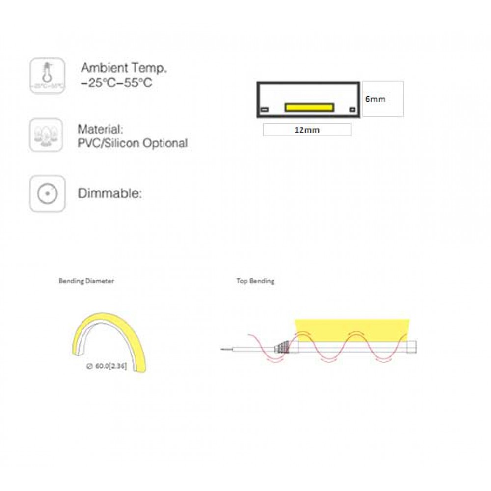 LED Ταινία COB 288 11W Ουδέτερο Λευκό 4000K 230V IP65 UNIVERSE