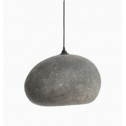 Κρεμαστό Φωτιστικό Μονόφωτο Από Ανακυκλωμένο Χαρτόνι σε Γκρι Χρώμα PEBBLE Large - Ay illuminate