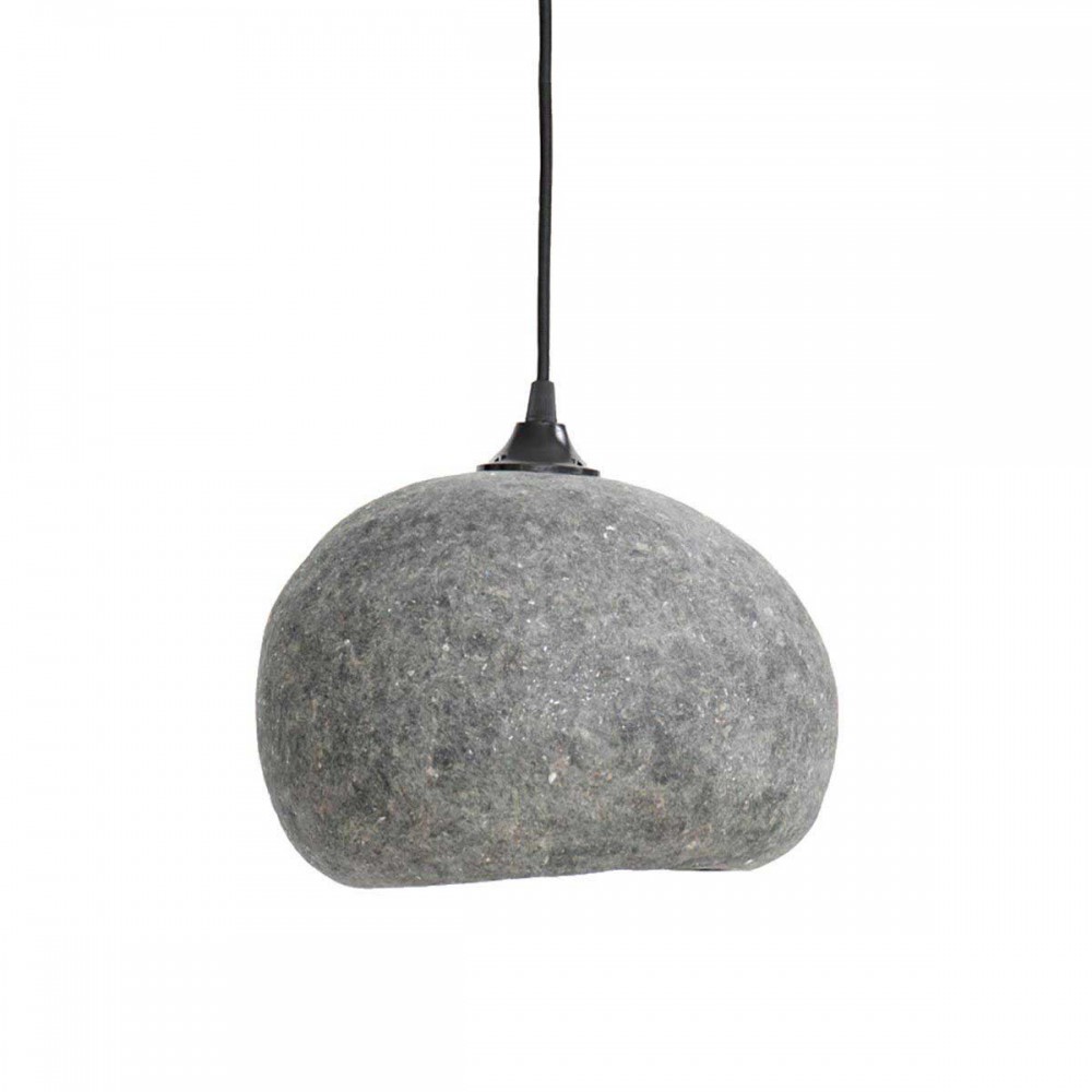 Κρεμαστό Φωτιστικό Μονόφωτο Από Ανακυκλωμένο Χαρτόνι σε Γκρι Χρώμα PEBBLE Small - Ay illuminate