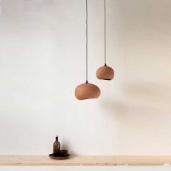 Κρεμαστό Φωτιστικό Μονόφωτο Από Ανακυκλωμένο Χαρτόνι σε Terracotta Χρώμα PEBBLE Medium - Ay illuminate