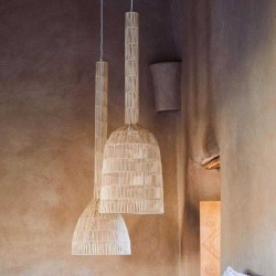 Κρεμαστό Φωτιστικό Μονόφωτο Από Rattan Σε Φυσικό Χρώμα D35cm Umut 3 - Ay illuminate