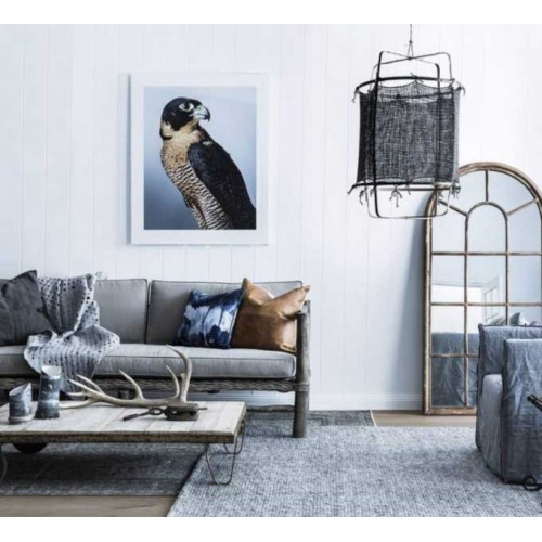 Κρεμαστό Φωτιστικό Μονόφωτο Από Bamboo Και Μετάξι Handmade Φ67cm 1xE27 - Z1 black silk cashmere dark - Ay illuminate