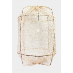 Κρεμαστό Φωτιστικό Μονόφωτο Από Bamboo Και Σιζάλ Handmade Φ67cm 1xE27 - Z1 black sisal net tea dye - Ay illuminate