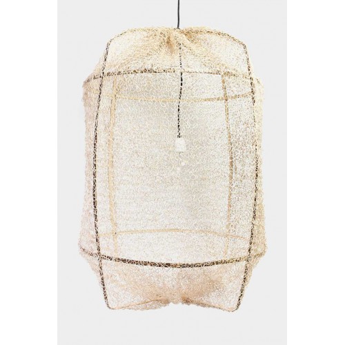 Κρεμαστό Φωτιστικό Μονόφωτο Από Bamboo Και Σιζάλ Handmade Φ67cm 1xE27 - Z1 black sisal net tea dye - Ay illuminate